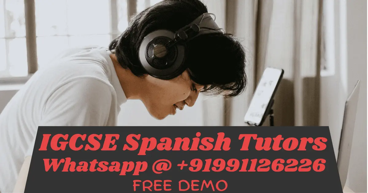 igcse spanish tutor in front of a laptop